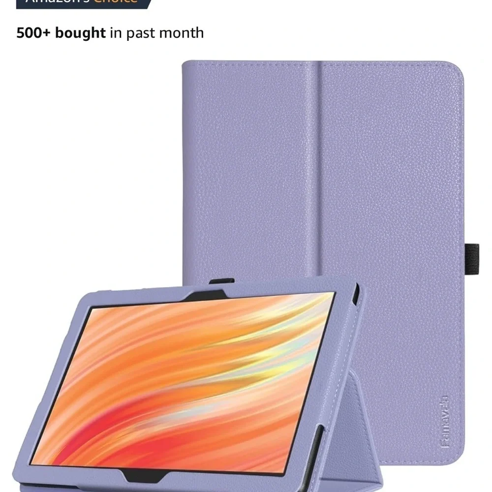 NWOT Famavala Folio Case Cover 10.1” Fire HD Lavender Tablet Case